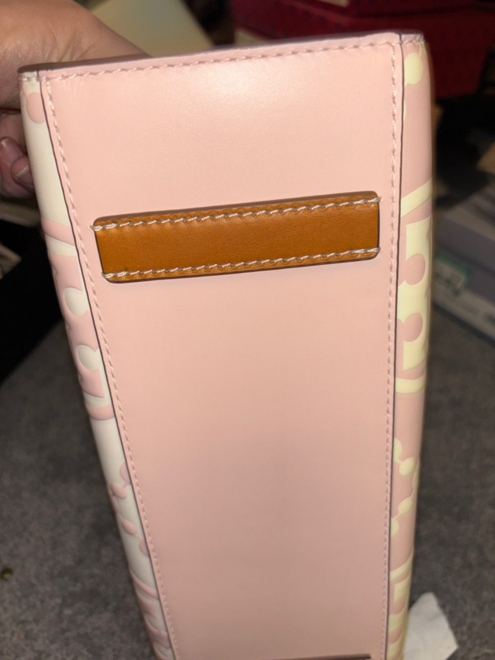 Tory Burch Pink and Cream Logo-Print Tote - Picture 6 of 10